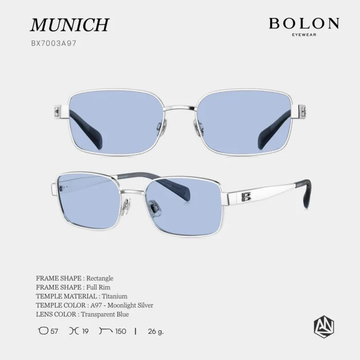 แว่นกันแดด BOLON S/S 2026 รุ่น MUNICH BX7003 ทรง Rectangle ดีไซน์โมเดิร์นคมชัด น้ำหนักเบา ของแท้ รับประกัน 1 ปี - Image 6