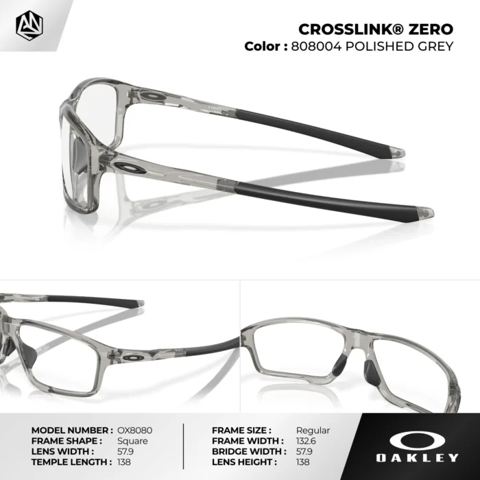 กรอบแว่นตา OAKLEY OX8080 CROSSLINK ZERO เบาพิเศษ ปรับขาได้ ของแท้รับประกัน 2 ปี - Image 5