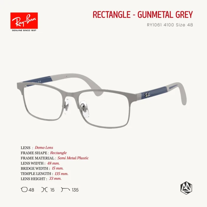 RayBan Junior RY1061 Size 48 กรอบแว่นตาเด็ก ทรง Rectangle - Image 2