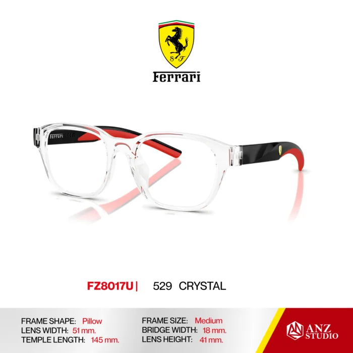 กรอบแว่นตา FERRARI FZ8017U ทรง Pillow ผู้ชาย Full Frame น้ำหนักเบา ดีไซน์ Racing ของแท้รับประกัน 2 ปี - Image 6