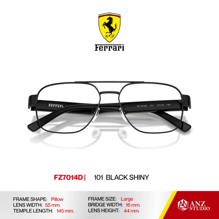 กรอบแว่นตา FERRARI FZ7014D ทรง Navigator Pillow ดีไซน์ Racing โลหะน้ำหนักเบา ของแท้รับประกัน 2 ปี - Image 5