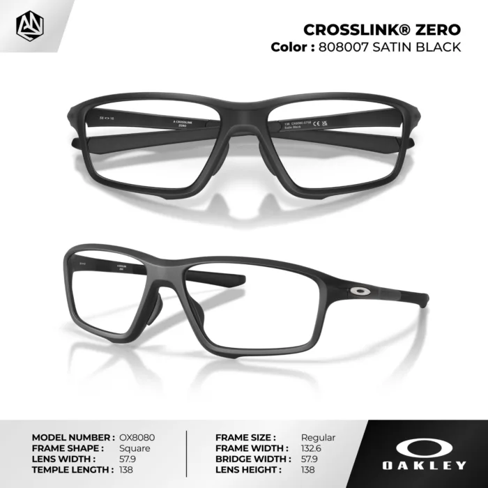 กรอบแว่นตา OAKLEY OX8080 CROSSLINK ZERO เบาพิเศษ ปรับขาได้ ของแท้รับประกัน 2 ปี - Image 6