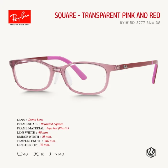 RayBan Junior RY1615D - กรอบแว่นตาสำหรับเด็ก SIZE 48 - Image 3