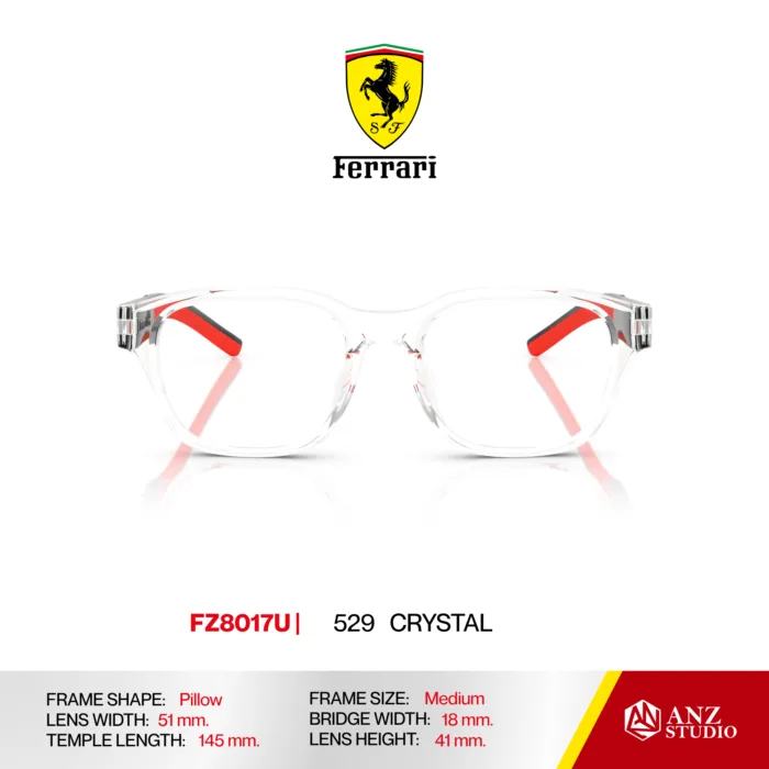 กรอบแว่นตา FERRARI FZ8017U ทรง Pillow ผู้ชาย Full Frame น้ำหนักเบา ดีไซน์ Racing ของแท้รับประกัน 2 ปี - Image 7