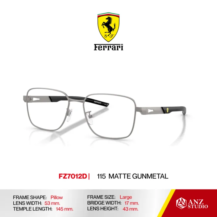 กรอบแว่นตา FERRARI FZ7012D กรอบแว่นตาทรง Pillow ดีไซน์ Racing โลหะน้ำหนักเบา บานพับ Screwless ของแท้รับประกัน 2 ปี - Image 6