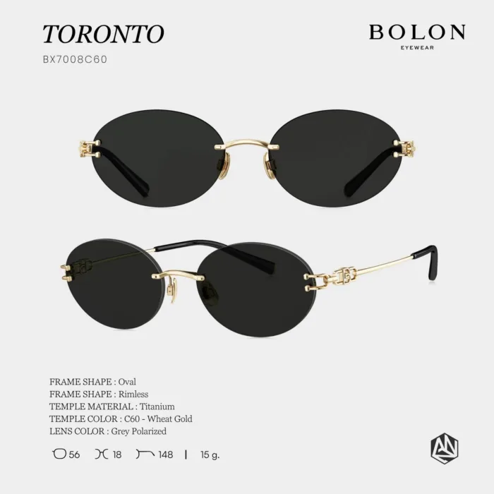 แว่นกันแดด BOLON S/S 2026 รุ่น TORONTO BX7008 ทรง Oval ดีไซน์ไร้กรอบ มินิมอลหรูหรา ของแท้ รับประกัน 1 ปี - Image 6