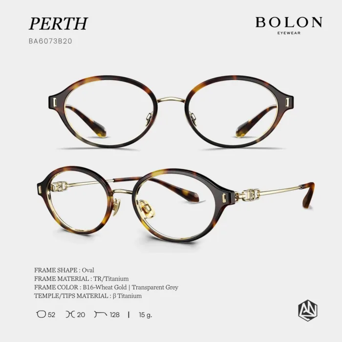 กรอบแว่นตา BOLON S/S 2026 รุ่น PERTH BA6073 ทรง Oval ดีไซน์เรียบหรู น้ำหนักเบาพิเศษ ของแท้ รับประกัน 1 ปี - Image 6