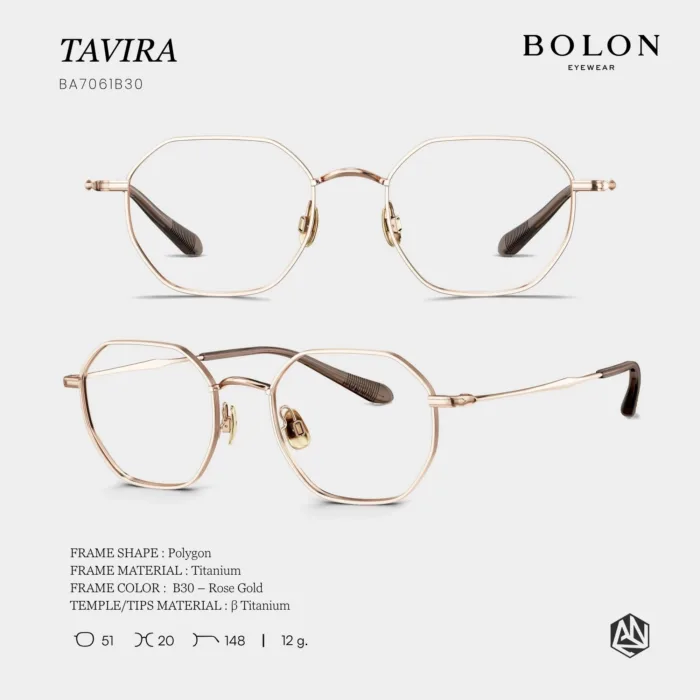 กรอบแว่นตา BOLON S/S 2026 รุ่น TAVIRA BA7061 ทรง Polygon ดีไซน์โมเดิร์น น้ำหนักเบา ของแท้ รับประกัน 1 ปี - Image 6