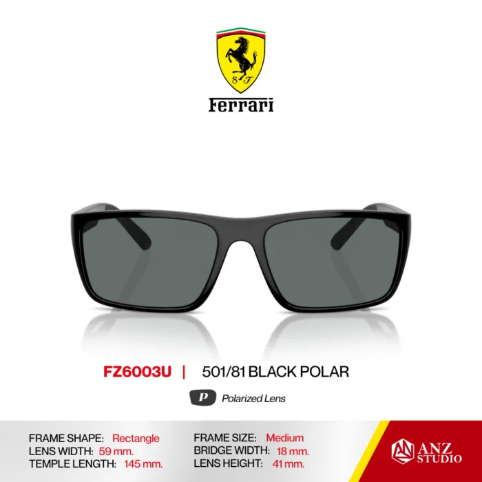 แว่นกันแดด FERRARI FZ6003U ทรง Rectangle ผู้ชาย Full Frame เลนส์ Mirror น้ำหนักเบา Ferrari - Image 7