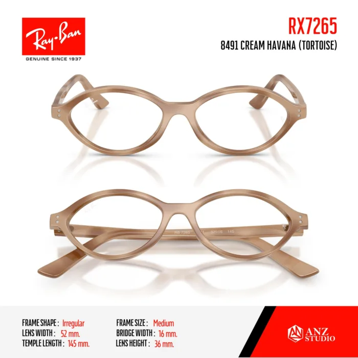 Ray-Ban RX7265 กรอบแว่นตาสายตา ทรง Irregular Oval - Image 6