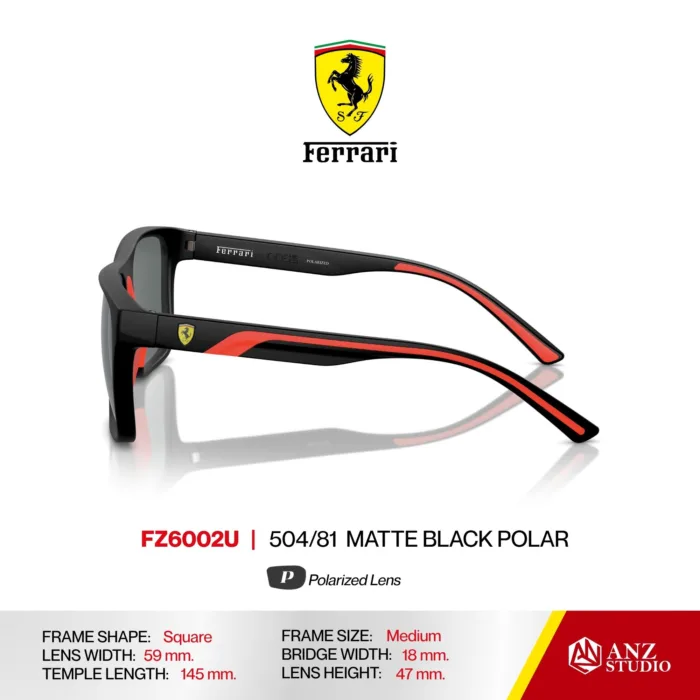แว่นกันแดด FERRARI FZ6002U ทรง Square ผู้ชาย Full Frame น้ำหนักเบา Ferrari - Image 4