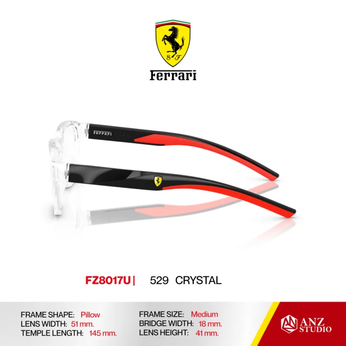 กรอบแว่นตา FERRARI FZ8017U ทรง Pillow ผู้ชาย Full Frame น้ำหนักเบา ดีไซน์ Racing ของแท้รับประกัน 2 ปี - Image 8