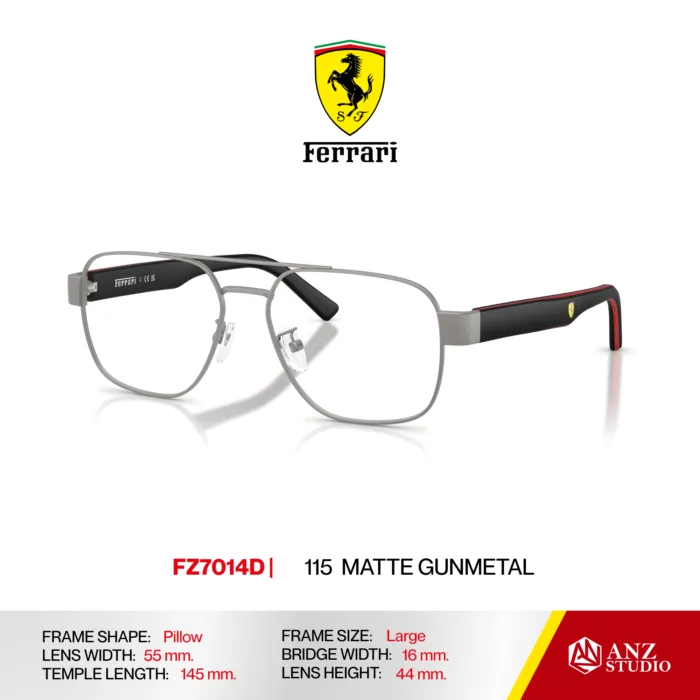 กรอบแว่นตา FERRARI FZ7014D ทรง Navigator Pillow ดีไซน์ Racing โลหะน้ำหนักเบา ของแท้รับประกัน 2 ปี - Image 7