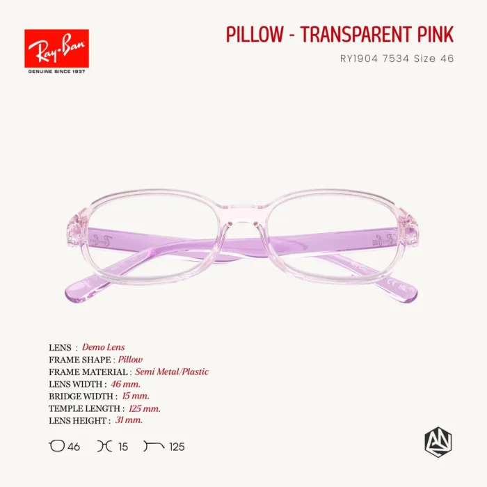 RayBan Junior รุ่น RY1904 Eyeglasses Size 46 กรอบแว่นตาเด็ก ทรง Pillow กรอบ FORTEX™ ยืดหยุ่นสูง น้ำหนักเบา ทนต่อแรงกระแทก - Image 5