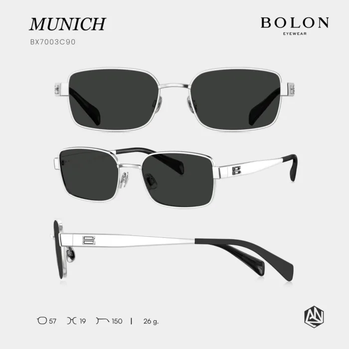 แว่นกันแดด BOLON S/S 2026 รุ่น MUNICH BX7003 ทรง Rectangle ดีไซน์โมเดิร์นคมชัด น้ำหนักเบา ของแท้ รับประกัน 1 ปี - Image 9