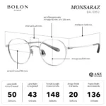 กรอบแว่นตา BOLON S/S 2026 รุ่น MONSARAZ BA7060 ทรง Round ดีไซน์มินิมอลไฮเอนด์ น้ำหนักเบา ของแท้ รับประกัน 1 ปี - Image 2