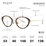 กรอบแว่นตา BOLON S/S 2026 รุ่น MYKONOS BR6000 ทรง Cat-eye ดีไซน์วินเทจผสมโมเดิร์น ของแท้ รับประกัน 1 ปี - Image 3