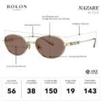 แว่นกันแดด BOLON S/S 2026 รุ่น NAZARE BL7216 ทรง Oval ดีไซน์เรียบหรู โลหะบางเบา ของแท้ รับประกัน 1 ปี - Image 3