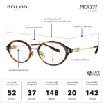 กรอบแว่นตา BOLON S/S 2026 รุ่น PERTH BA6073 ทรง Oval ดีไซน์เรียบหรู น้ำหนักเบาพิเศษ ของแท้ รับประกัน 1 ปี - Image 2