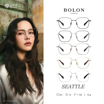 กรอบแว่นตา BOLON S/S 2026 รุ่น SEATTLE BA7068 ทรง Polygon ดีไซน์คมชัด น้ำหนักเบา ของแท้ รับประกัน 1 ปี