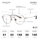 กรอบแว่นตา BOLON S/S 2026 รุ่น TAVIRA BA7061 ทรง Polygon ดีไซน์โมเดิร์น น้ำหนักเบา ของแท้ รับประกัน 1 ปี - Image 2