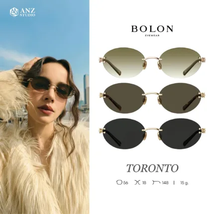 แว่นกันแดด BOLON S/S 2026 รุ่น TORONTO BX7008 ทรง Oval ดีไซน์ไร้กรอบ มินิมอลหรูหรา ของแท้ รับประกัน 1 ปี