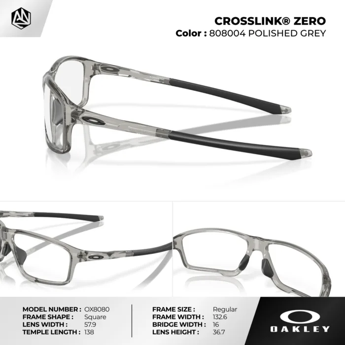 กรอบแว่นตา OAKLEY OX8080 CROSSLINK ZERO เบาพิเศษ ปรับขาได้ ของแท้รับประกัน 2 ปี - Image 6