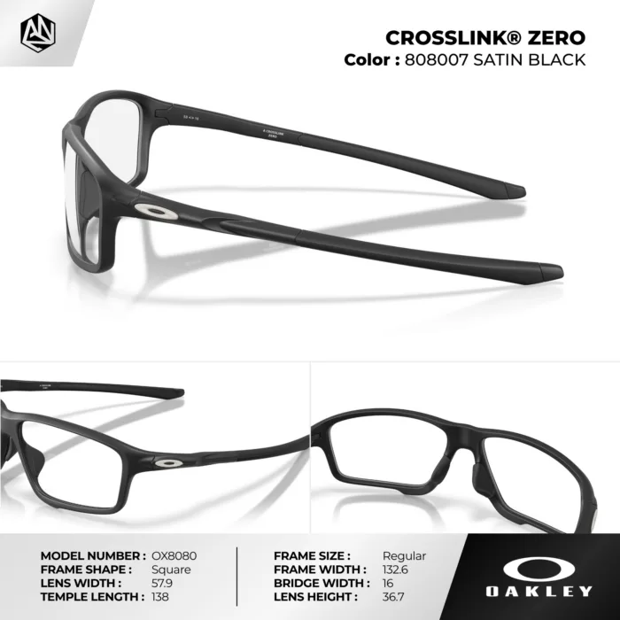 กรอบแว่นตา OAKLEY OX8080 CROSSLINK ZERO เบาพิเศษ ปรับขาได้ ของแท้รับประกัน 2 ปี - Image 8