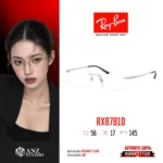 Ray-Ban RX8781D กรอบแว่นสายตา Titanium ไร้กรอบ ทรง Rectangle