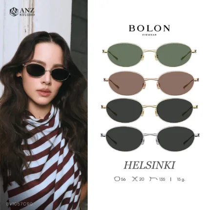 แว่นกันแดด BOLON รุ่น HELSINKI BV1057 ทรง Oval พับได้ ดีไซน์มินิมอลน้ำหนักเบา ของแท้ รับประกัน 1 ปี
