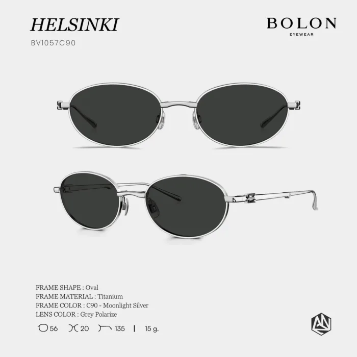 แว่นกันแดด BOLON รุ่น HELSINKI BV1057 ทรง Oval พับได้ ดีไซน์มินิมอลน้ำหนักเบา ของแท้ รับประกัน 1 ปี - Image 9