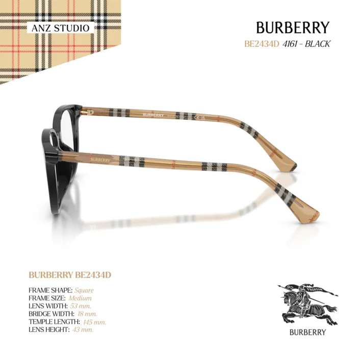 กรอบแว่นตา BURBERRY รุ่น BE2434D ทรง Square ลาย Burberry Check ของแท้ รับประกัน 2 ปี - Image 13