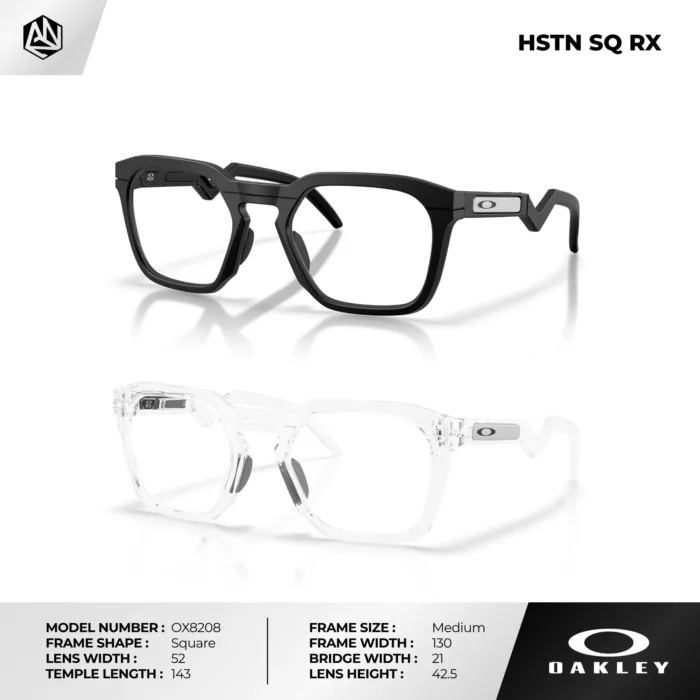 กรอบแว่นตา OAKLEY OX8208 HSTN SQ RX ทรงสี่เหลี่ยม เบาพิเศษ กันลื่น ใส่สบาย ของแท้รับประกัน 2 ปี - Image 2