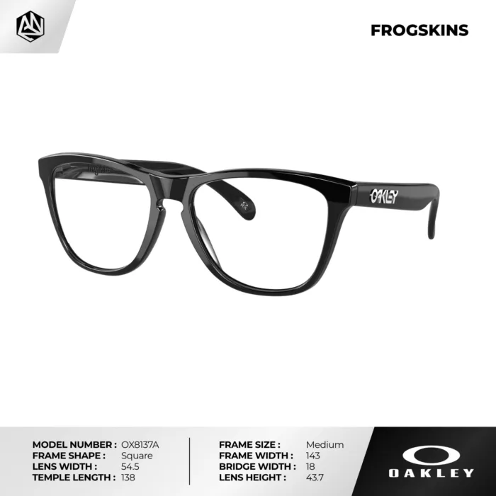 กรอบแว่นตา OAKLEY OX8137A FROGSKINS RX ทรงสี่เหลี่ยม เบาพิเศษ Low Bridge Fit ของแท้รับประกัน 2 ปี - Image 2