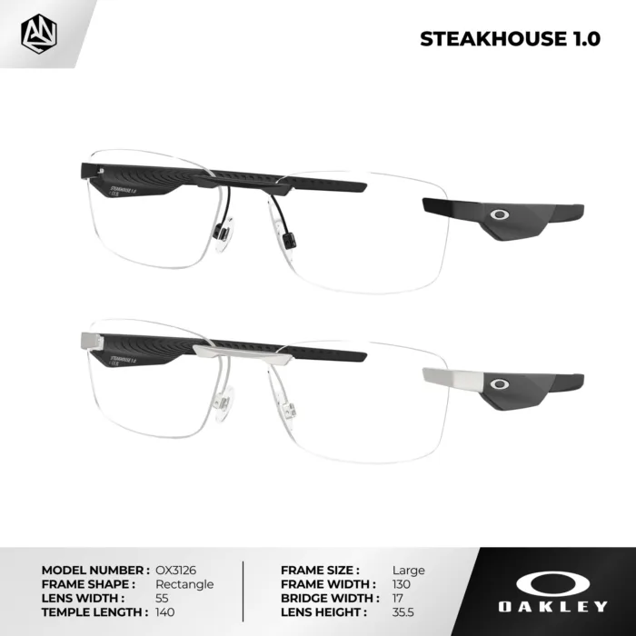 กรอบแว่นตา OAKLEY OX3126 STEAKHOUSE 1.0 กรอบเจาะเลนส์ เบาพิเศษ โลหะแข็งแรง ของแท้รับประกัน 2 ปี - Image 2