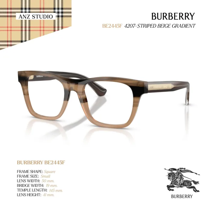 กรอบแว่นตา BURBERRY รุ่น BE2445F ทรง Square ลาย Gradient โปร่งแสง ดีไซน์ Layered ของแท้ รับประกัน 2 ปี - Image 2