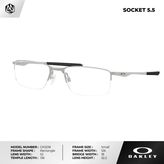 กรอบแว่นตา OAKLEY OX3218 SOCKET 5.5 กรอบกึ่งไร้ขอบ เบาพิเศษ โลหะแข็งแรง ของแท้รับประกัน 2 ปี - Image 2