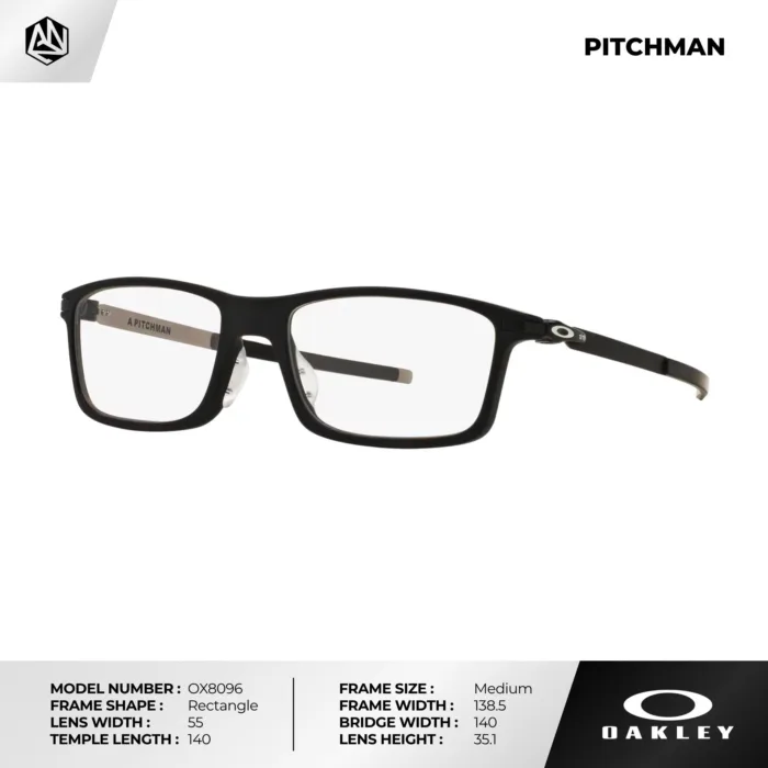 กรอบแว่นตา OAKLEY OX8096 PITCHMAN ทรงสี่เหลี่ยม เบาพิเศษ ขาเหล็ก Hollowpoint ของแท้รับประกัน 2 ปี - Image 2