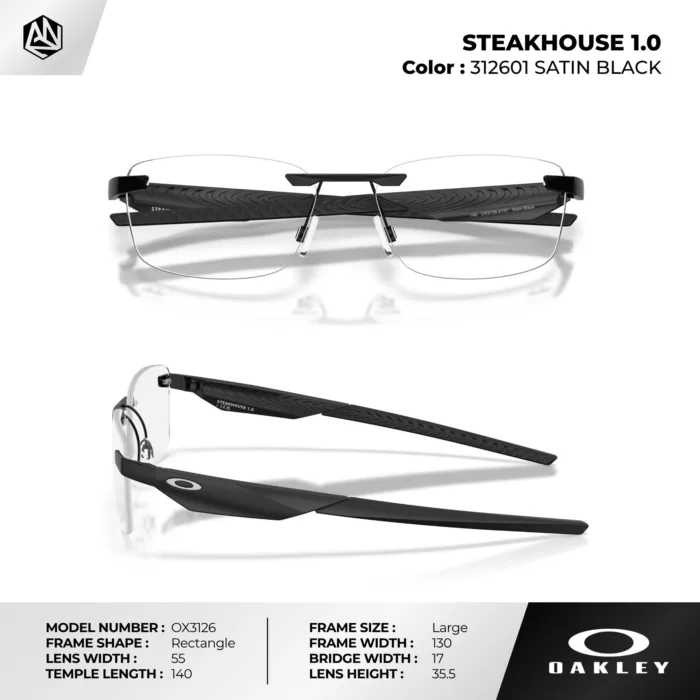 กรอบแว่นตา OAKLEY OX3126 STEAKHOUSE 1.0 กรอบเจาะเลนส์ เบาพิเศษ โลหะแข็งแรง ของแท้รับประกัน 2 ปี - Image 3