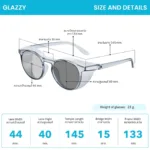 ANZ STUDIO | แว่นตากันแดดกันลม Glazzy เลนส์ Polarized ทรงกลม น้ำหนักเบา ใส่สบาย ปรับความเข้มเลนส์อัตโนมัติ - Image 2