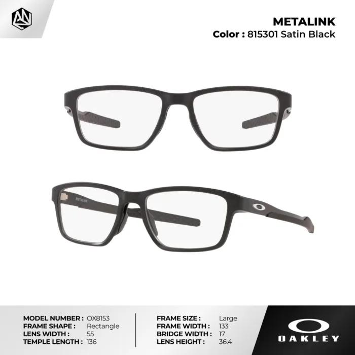 กรอบแว่นตา OAKLEY OX8153 METALINK กรอบผสมโลหะ เบาพิเศษ ทนทาน ปรับจมูกได้ ของแท้รับประกัน 2 ปี - Image 3