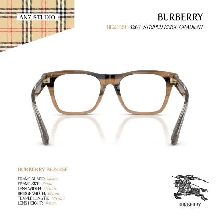 กรอบแว่นตา BURBERRY รุ่น BE2445F ทรง Square ลาย Gradient โปร่งแสง ดีไซน์ Layered ของแท้ รับประกัน 2 ปี - Image 4