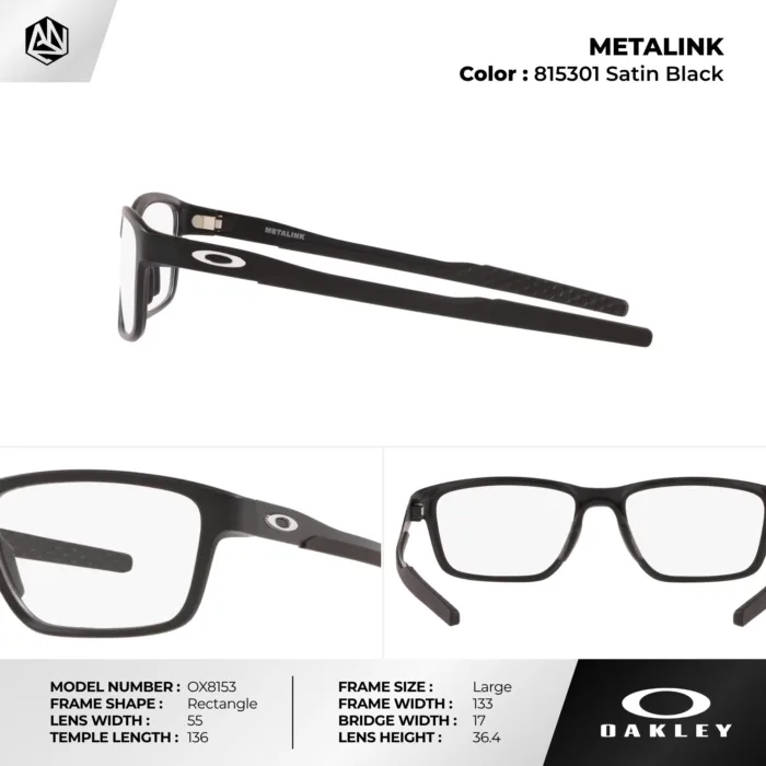 กรอบแว่นตา OAKLEY OX8153 METALINK กรอบผสมโลหะ เบาพิเศษ ทนทาน ปรับจมูกได้ ของแท้รับประกัน 2 ปี - Image 4