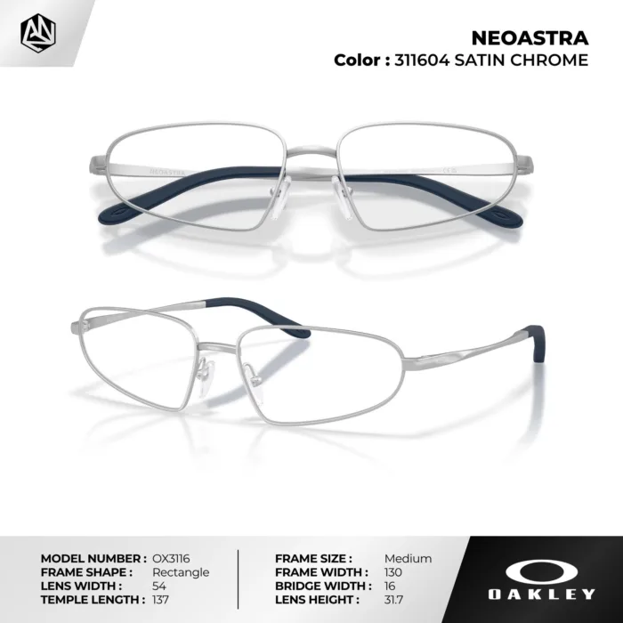 กรอบแว่นตา OAKLEY OX3116 NEOASTRA เบาพิเศษ กรอบโลหะแข็งแรง ปรับจมูกได้ ของแท้รับประกัน 2 ปี - Image 4