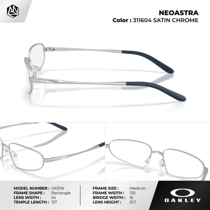 กรอบแว่นตา OAKLEY OX3116 NEOASTRA เบาพิเศษ กรอบโลหะแข็งแรง ปรับจมูกได้ ของแท้รับประกัน 2 ปี - Image 5