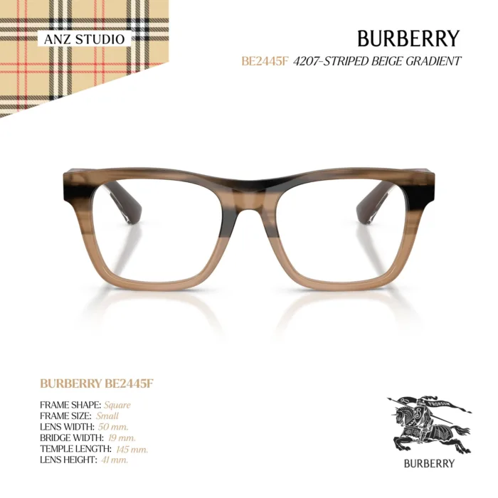 กรอบแว่นตา BURBERRY รุ่น BE2445F ทรง Square ลาย Gradient โปร่งแสง ดีไซน์ Layered ของแท้ รับประกัน 2 ปี - Image 5