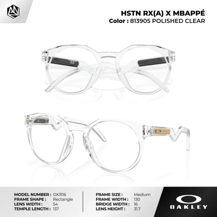 กรอบแว่นตา OAKLEY OX8139 HSTN RX Kylian Mbappé Signature Series ทรงกลม เบาพิเศษ Low Bridge Fit ของแท้รับประกัน 2 ปี - Image 3