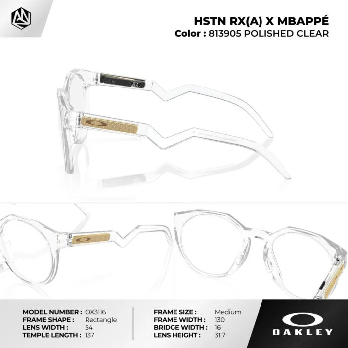 กรอบแว่นตา OAKLEY OX8139 HSTN RX Kylian Mbappé Signature Series ทรงกลม เบาพิเศษ Low Bridge Fit ของแท้รับประกัน 2 ปี - Image 4