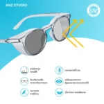 ANZ STUDIO | แว่นตากันแดดกันลม Glazzy เลนส์ Polarized ทรงกลม น้ำหนักเบา ใส่สบาย ปรับความเข้มเลนส์อัตโนมัติ - Image 5