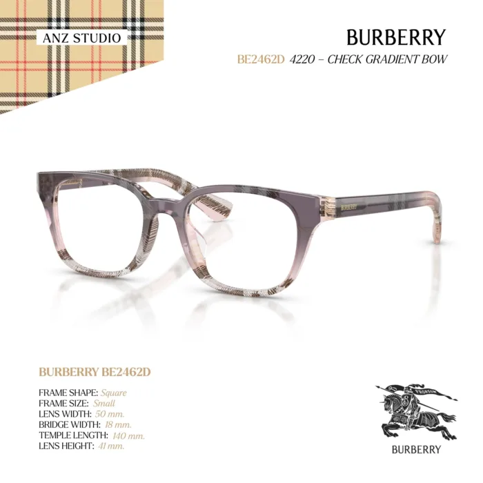 กรอบแว่นตา BURBERRY รุ่น BE2462D ทรง Square ลาย Burberry Check ของแท้ รับประกัน 2 ปี - Image 7